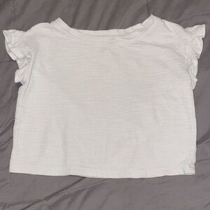 Cat & Jack Light Gray Ruffle Sleeve Top